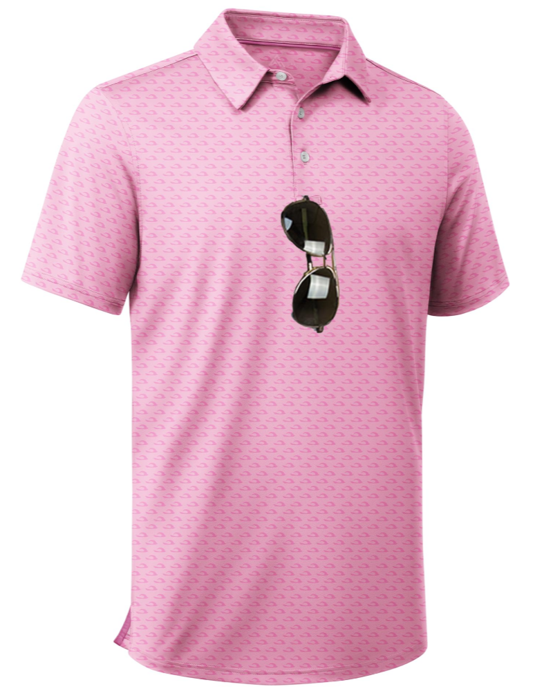 Wyatt Men’s Printed Golf Polo Shirt – Moisture-Wicking, UPF 30+ & 4-Way Stretch