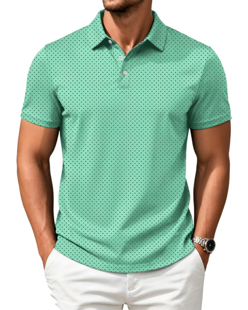 Henry Men’s Printed Golf Polo Shirt – Moisture-Wicking, Quick-Dry & Regular Fit