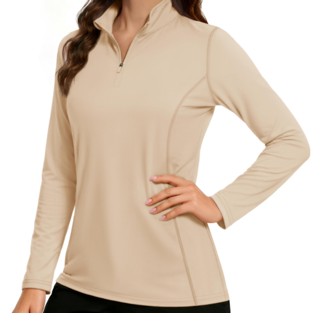 Kennedy Women’s Quarter-Zip Sun Shirt – UPF 50+, Quick-Dry & Stretchy Long Sleeve