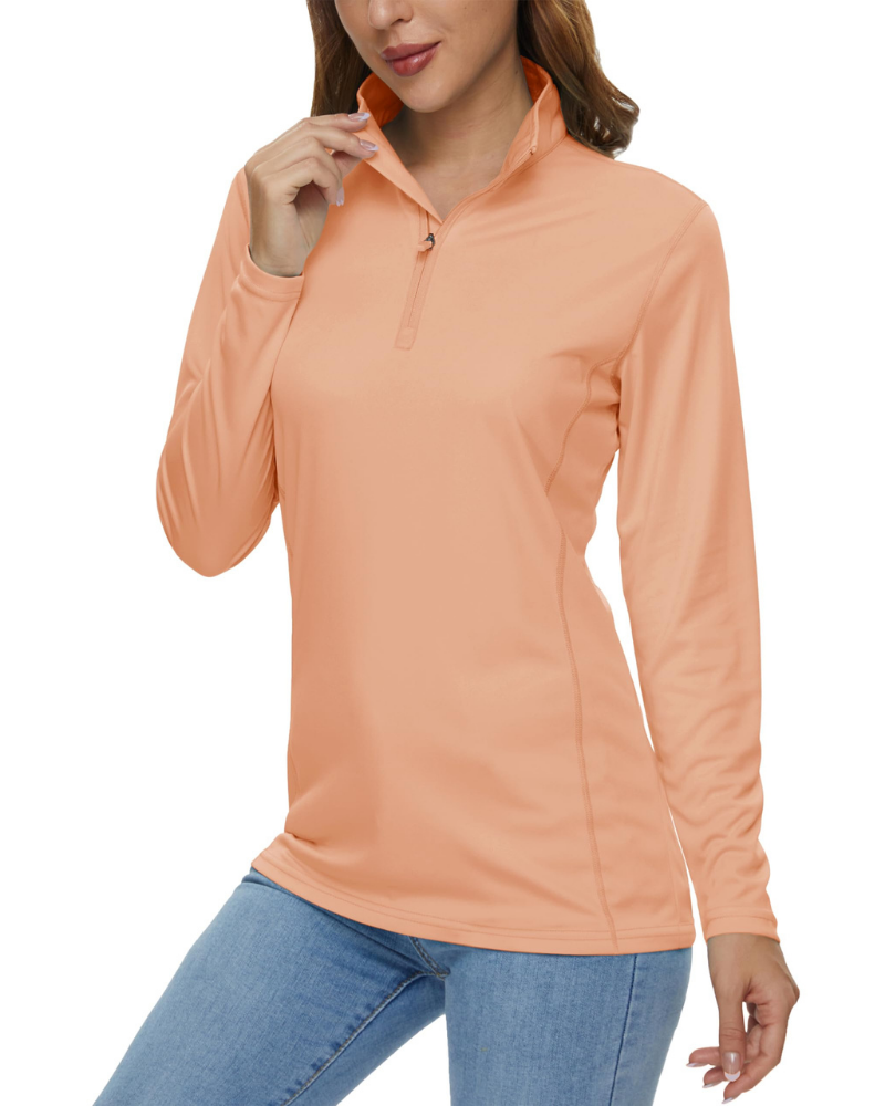 Paisley Women’s Quarter-Zip Sun Shirt – UPF 50+, Quick-Dry & Lightweight Long Sleeve