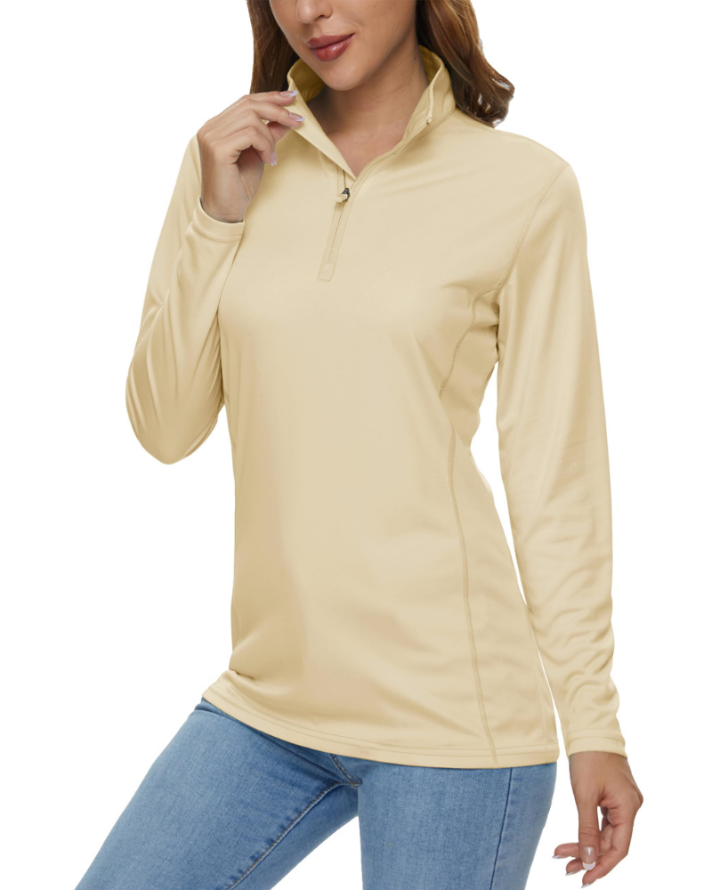 Paisley Women’s Quarter-Zip Sun Shirt – UPF 50+, Quick-Dry & Lightweight Long Sleeve