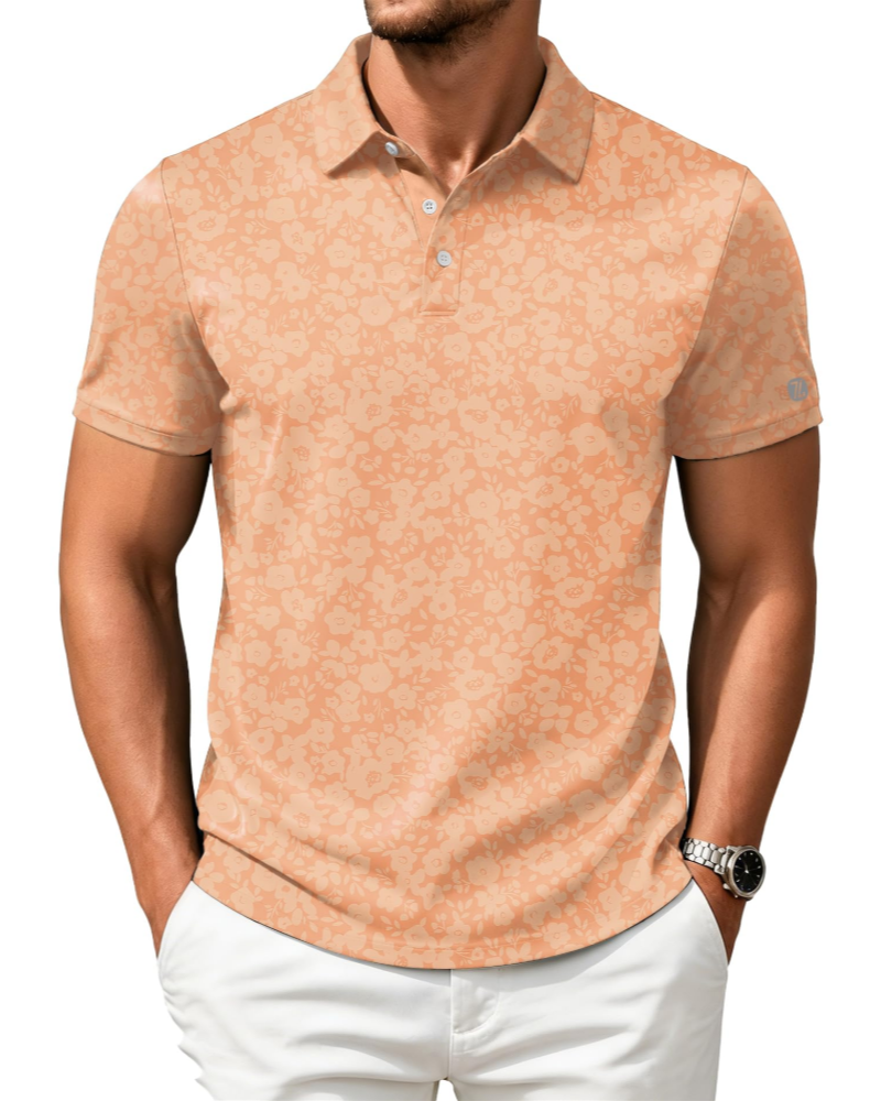 Henry Men’s Printed Golf Polo Shirt – Moisture-Wicking, Quick-Dry & Regular Fit