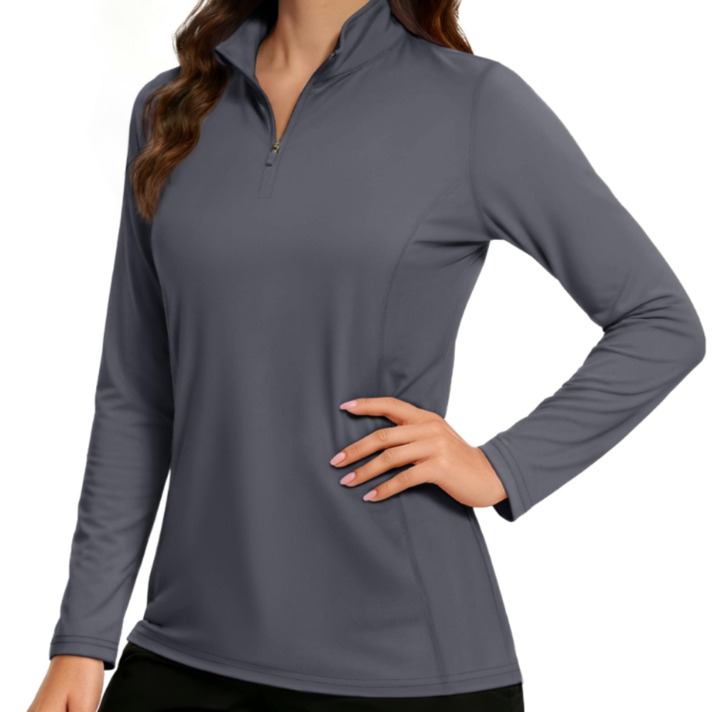 Kennedy Women’s Quarter-Zip Sun Shirt – UPF 50+, Quick-Dry & Stretchy Long Sleeve