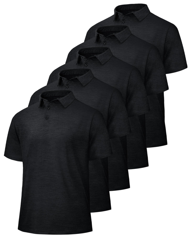 Ethan Men’s 5-Pack Polo Shirts – Quick-Dry, Moisture-Wicking & 4-Way Stretch