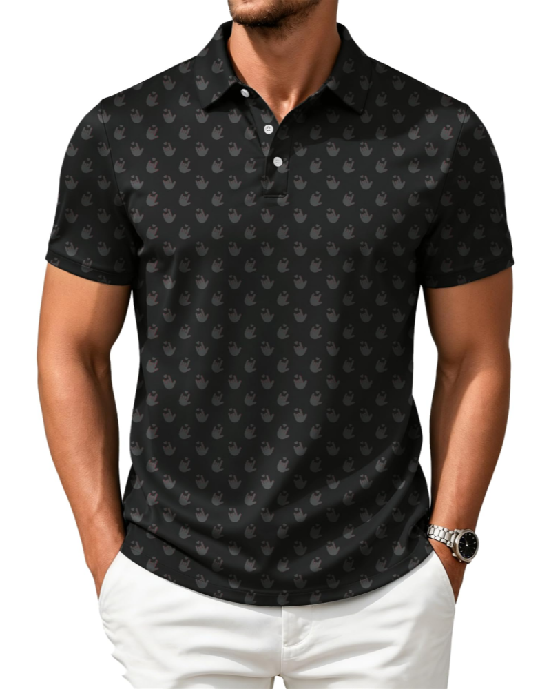 Henry Men’s Printed Golf Polo Shirt – Moisture-Wicking, Quick-Dry & Regular Fit