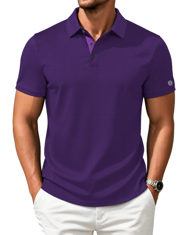 Henry Men’s Printed Golf Polo Shirt – Moisture-Wicking, Quick-Dry & Regular Fit