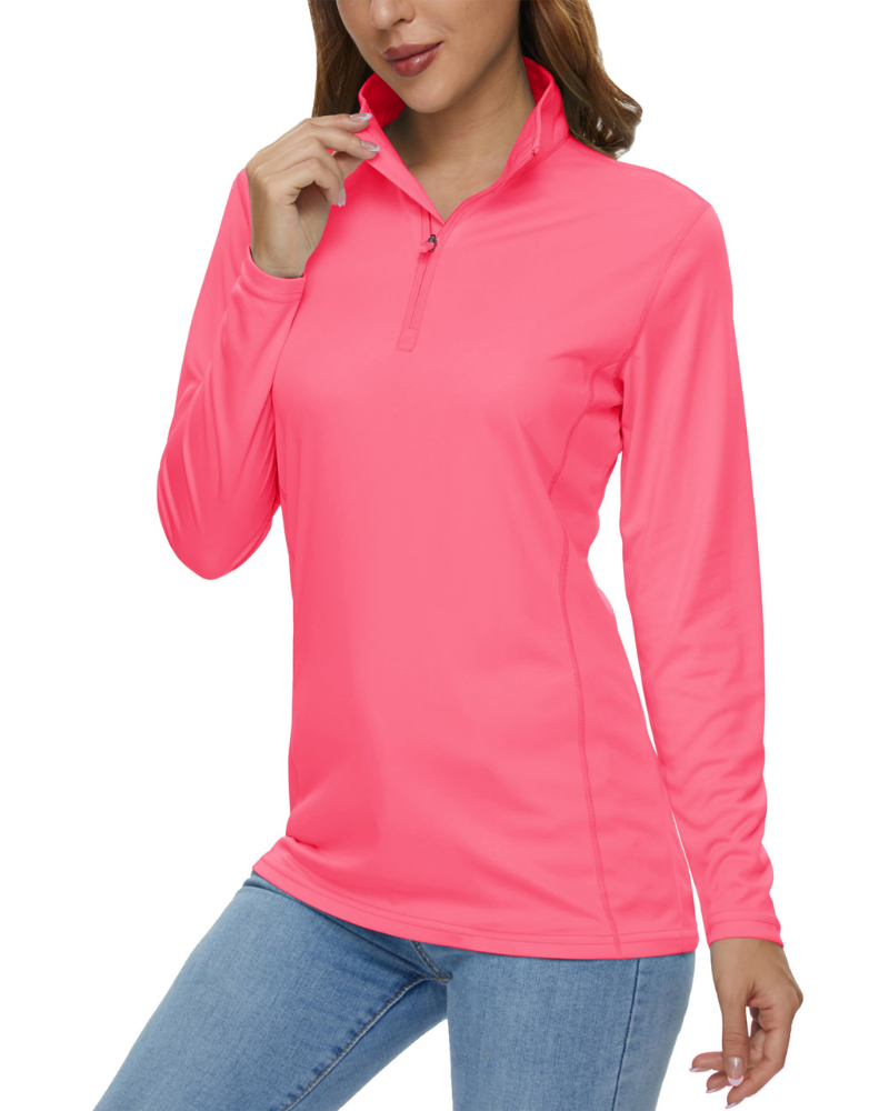 Paisley Women’s Quarter-Zip Sun Shirt – UPF 50+, Quick-Dry & Lightweight Long Sleeve