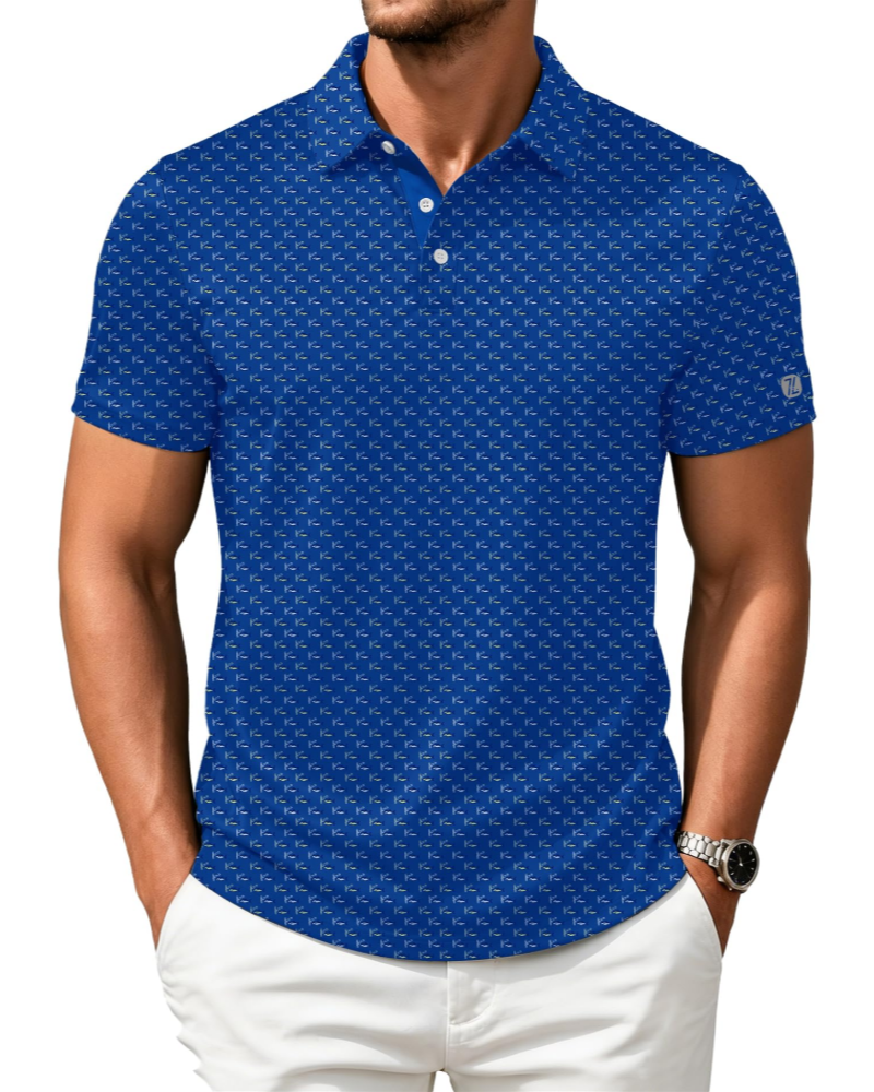 Henry Men’s Printed Golf Polo Shirt – Moisture-Wicking, Quick-Dry & Regular Fit