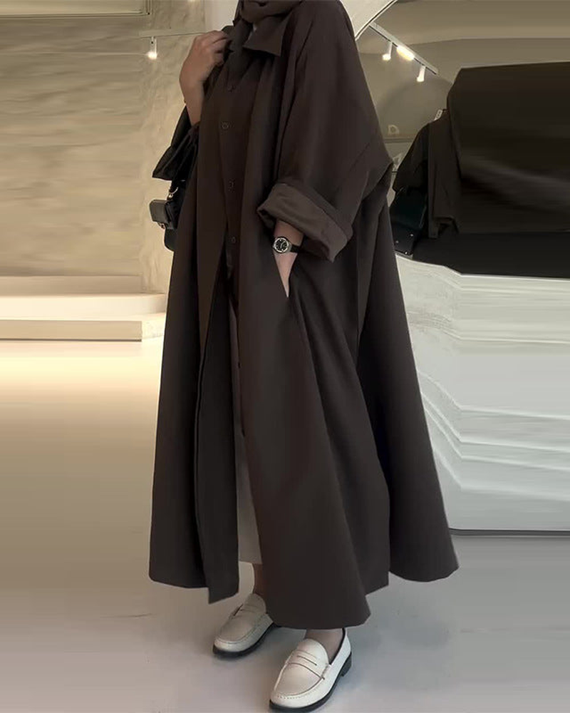 Camila Women's Oversized Long Coat – Minimalist Winter Coat for Layering