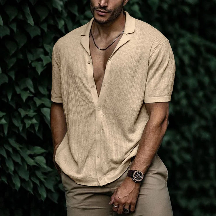 Leandro Men’s Linen Shirt – Breathable Long Sleeve Summer Shirt with Classic Fit
