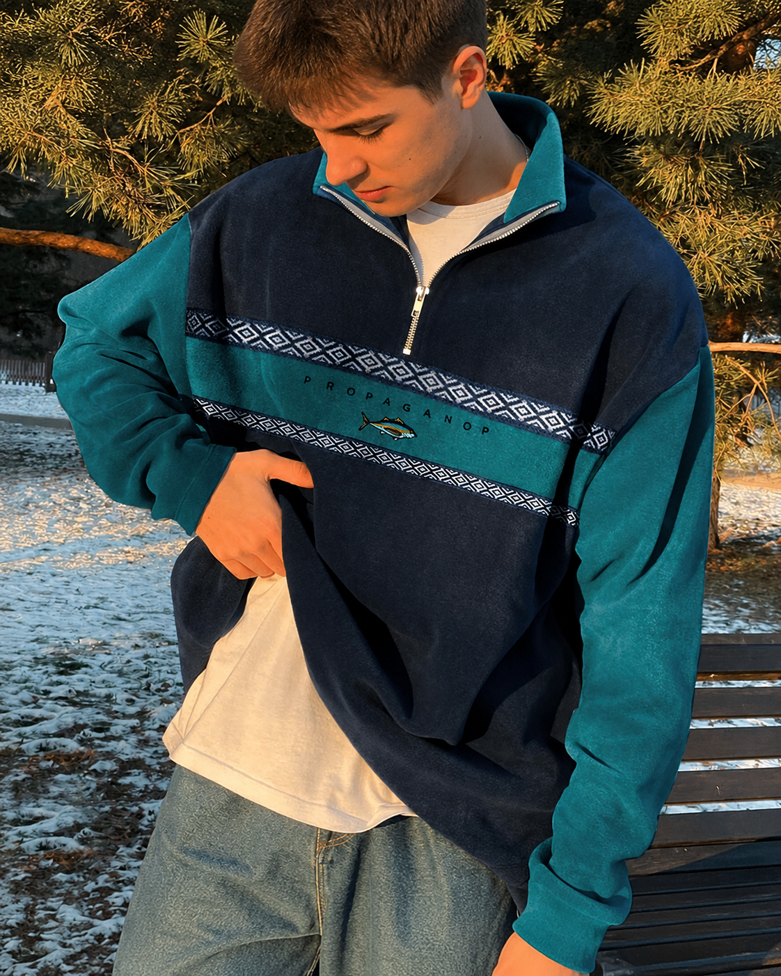 John Men's Retro Zip Sweater – England Style Pullover for Fall and Winter