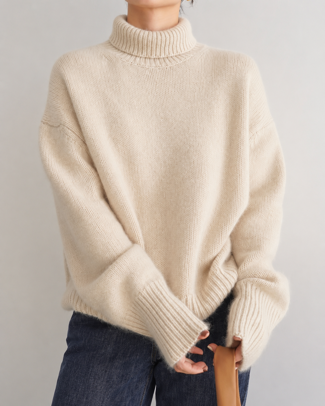 Lynn Women's Wool Turtleneck Sweater – Soft Knit Winter Pullover