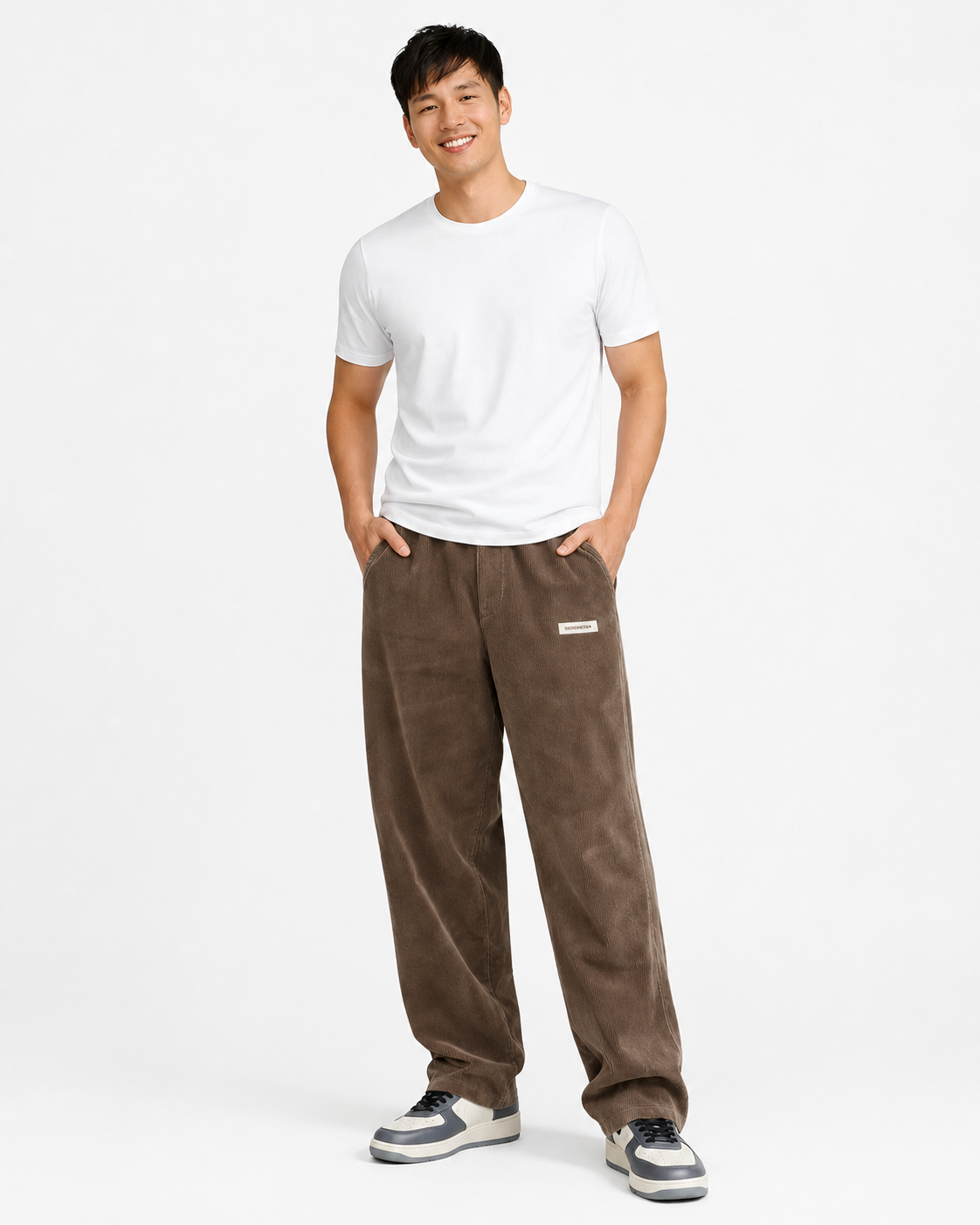 Noahry Men's Corduroy Pants – Loose Fit Straight Leg Streetwear Trousers