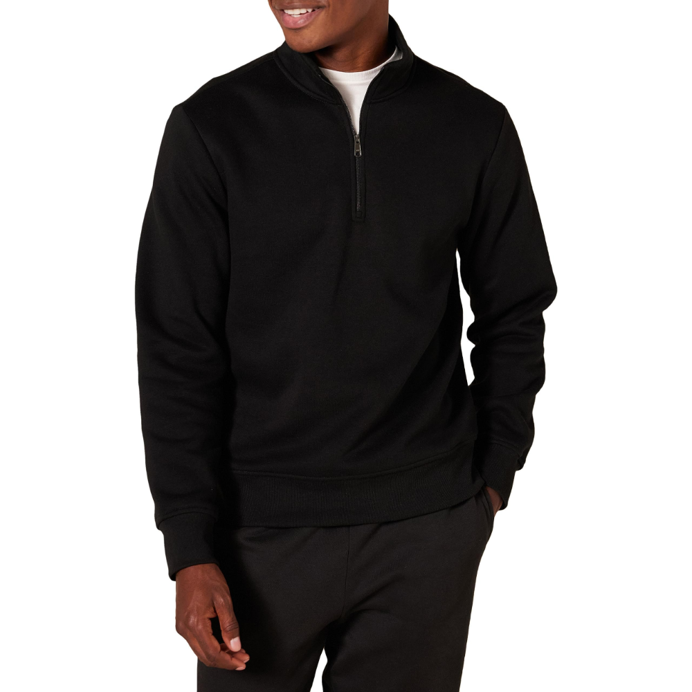 Bennett Men’s Quarter-Zip Fleece Pullover – Brushed Interior, Long Sleeves & Regular Fit