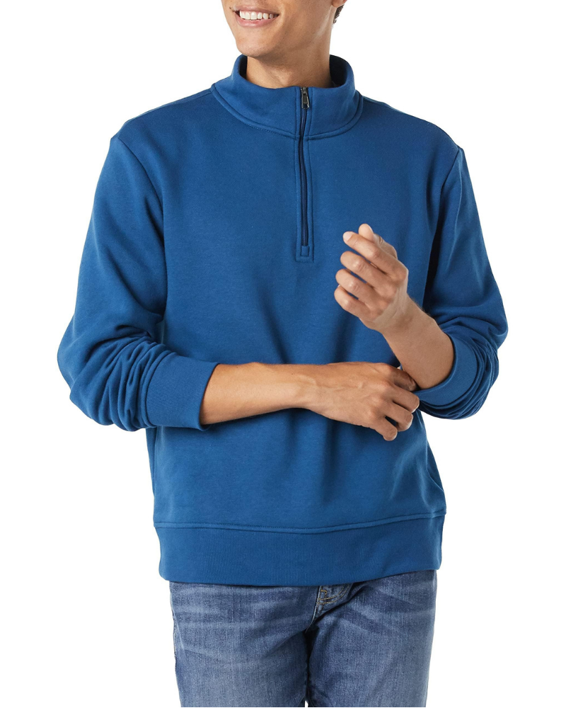 Bennett Men’s Quarter-Zip Fleece Pullover – Brushed Interior, Long Sleeves & Regular Fit