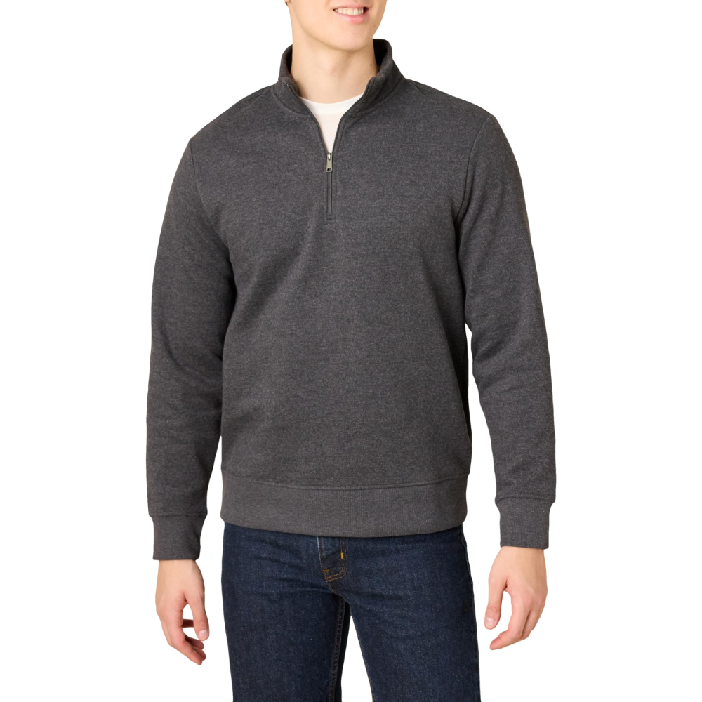 Bennett Men’s Quarter-Zip Fleece Pullover – Brushed Interior, Long Sleeves & Regular Fit