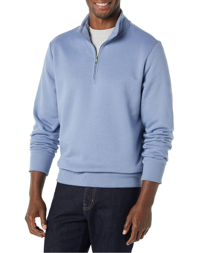 Bennett Men’s Quarter-Zip Fleece Pullover – Brushed Interior, Long Sleeves & Regular Fit