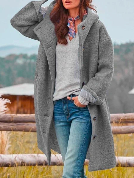 Audrey Women's Wool Coat – Elegant Warm 100% Wool Office Winter Overcoat