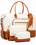 Brooke Women’s 3-Piece Weekender Bag Set – Carry-On Duffel with Shoe Compartment