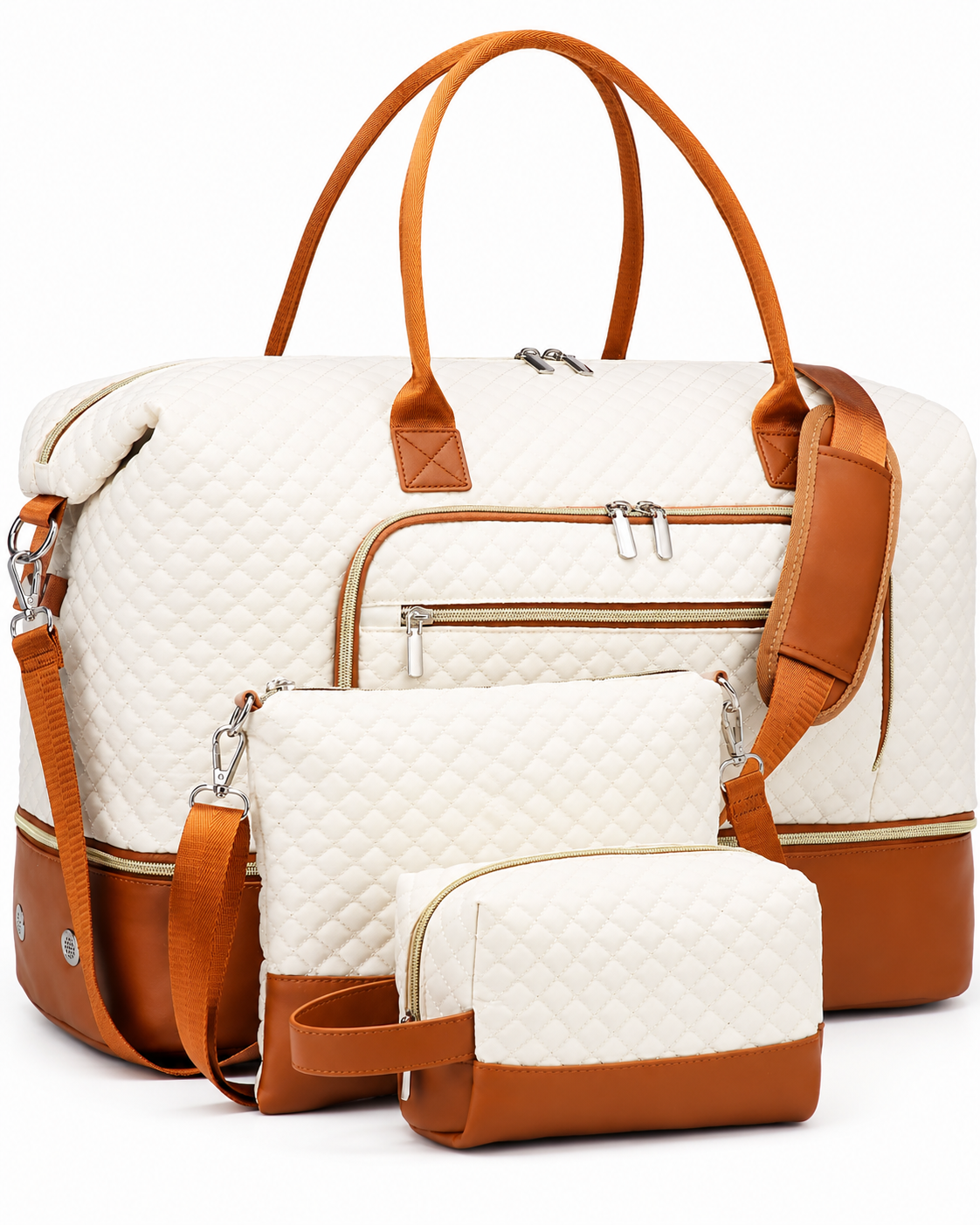 Brooke Women’s 3-Piece Weekender Bag Set – Carry-On Duffel with Shoe Compartment