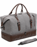 Carter 52L Weekender Duffle Bag – Water-Resistant PU Leather with Shoe Compartment