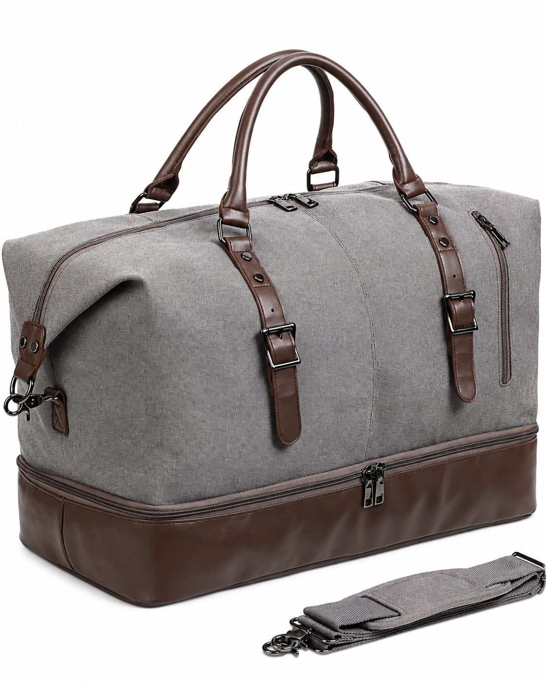 Carter 52L Weekender Duffle Bag – Water-Resistant PU Leather with Shoe Compartment
