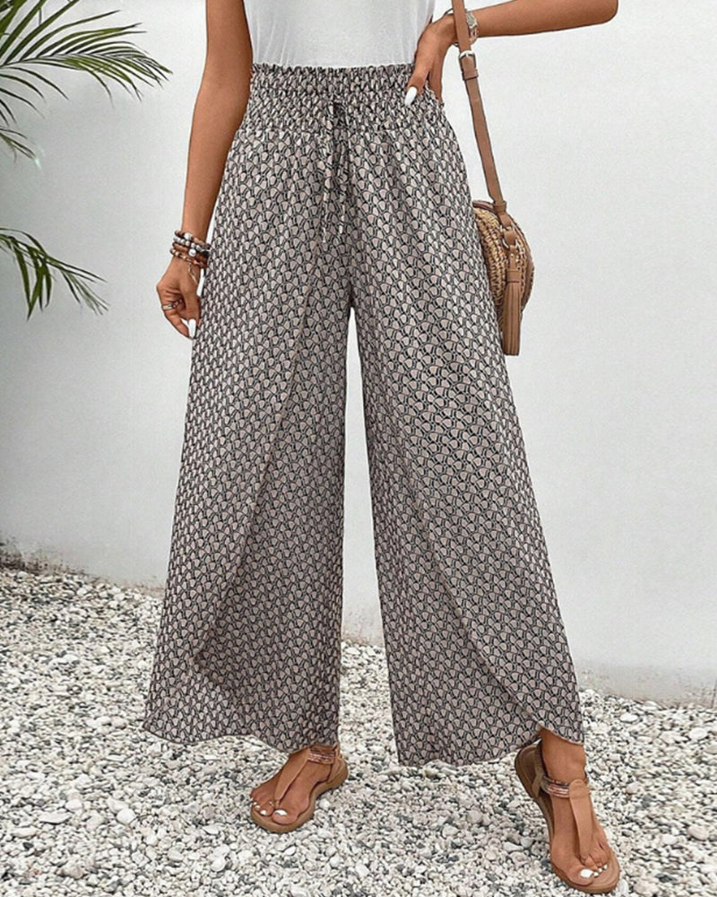 Henriette Women's Wide Leg Pants – High Waist Lightweight Elegant Trousers