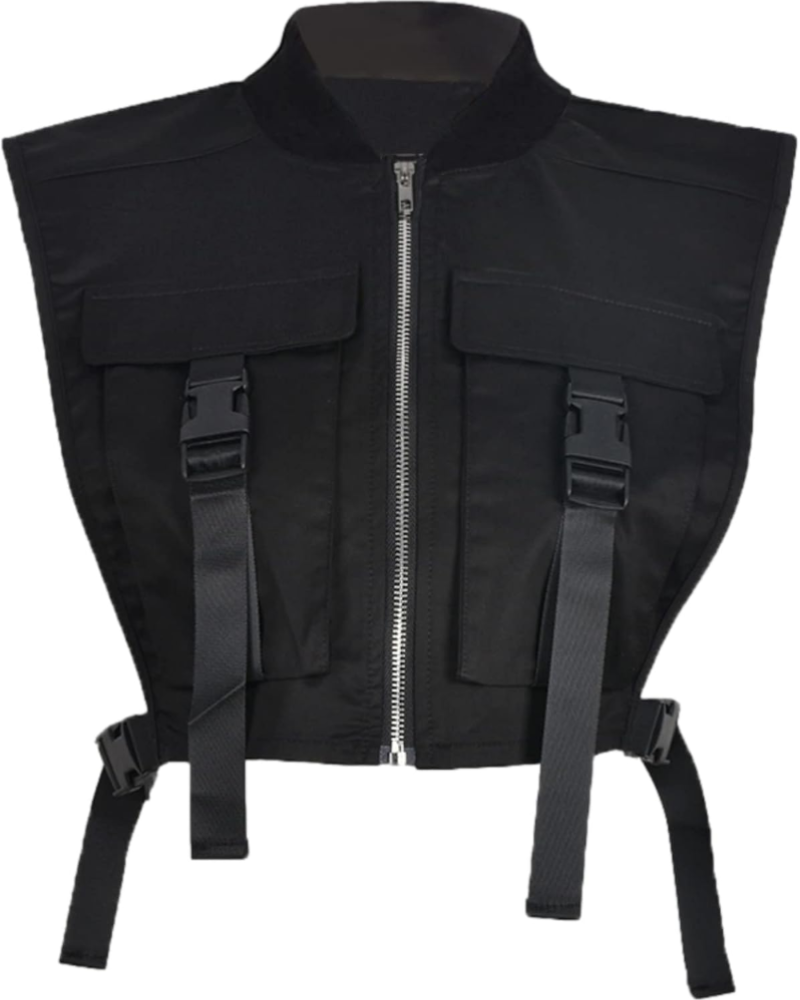 Sienna Women’s Cropped Cargo Vest – Zip-Up Y2K Top with Adjustable Side Buckles