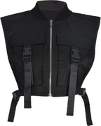 Sienna Women’s Cropped Cargo Vest – Zip-Up Y2K Top with Adjustable Side Buckles