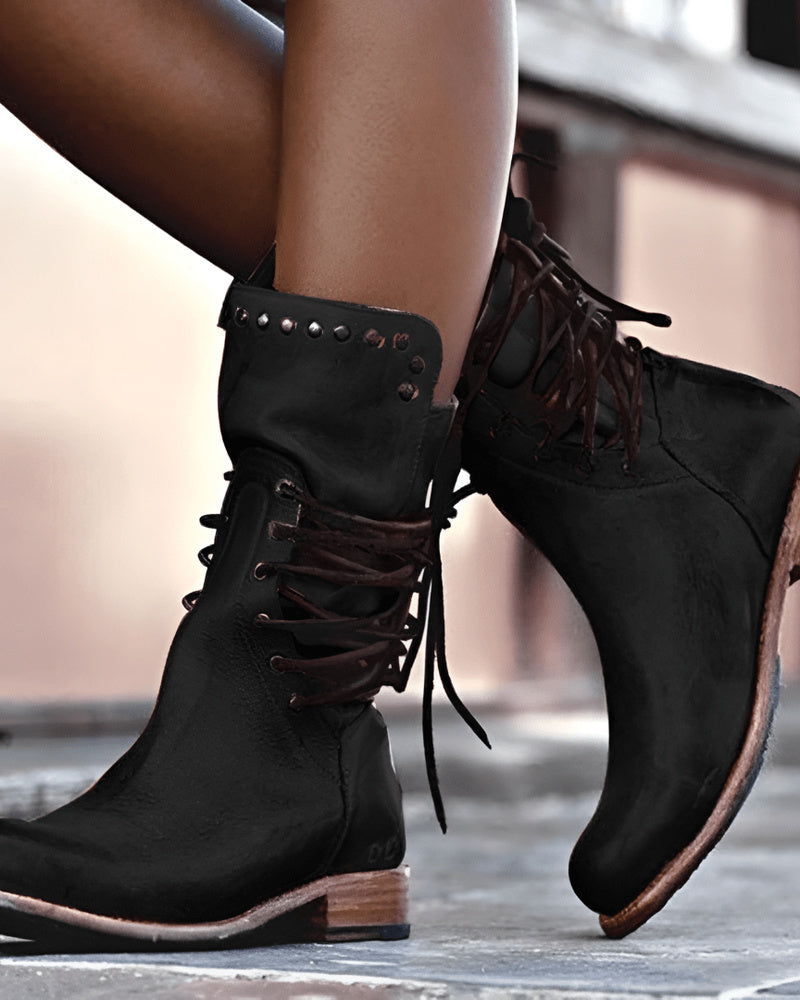 Alessia Women's Leather Ankle Boots – Elegant Everyday Boots for Office and Outings