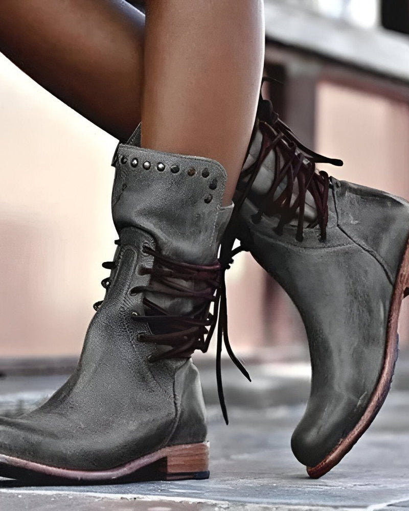 Alessia Women's Leather Ankle Boots – Elegant Everyday Boots for Office and Outings