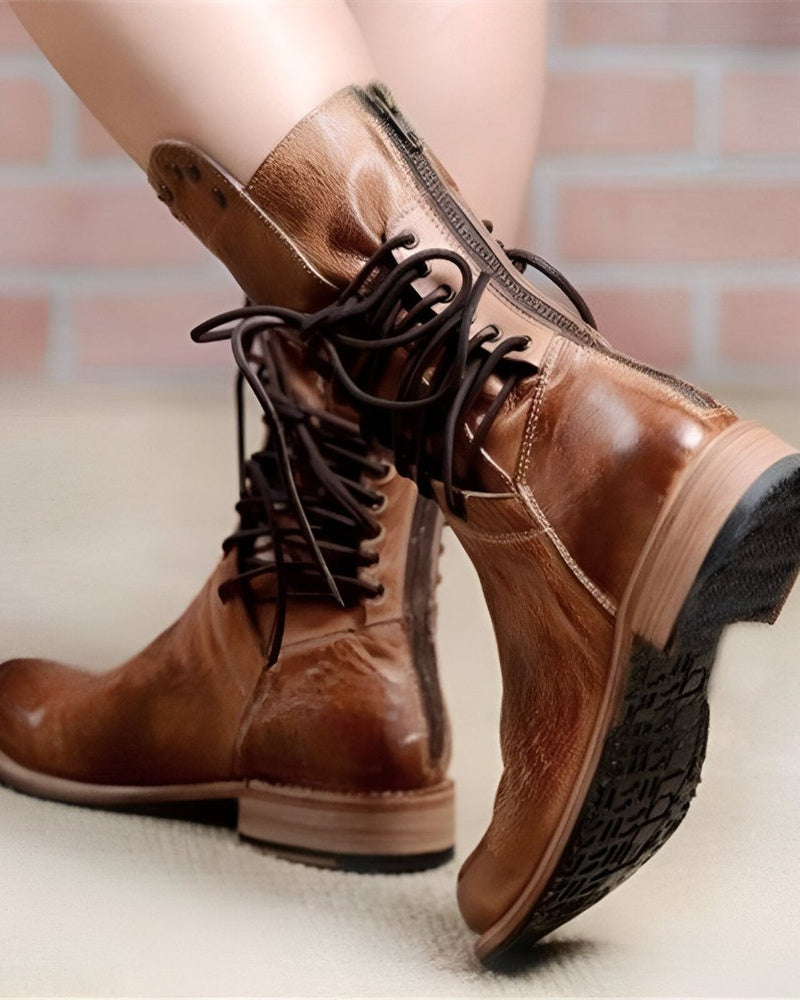 Alessia Women's Leather Ankle Boots – Elegant Everyday Boots for Office and Outings