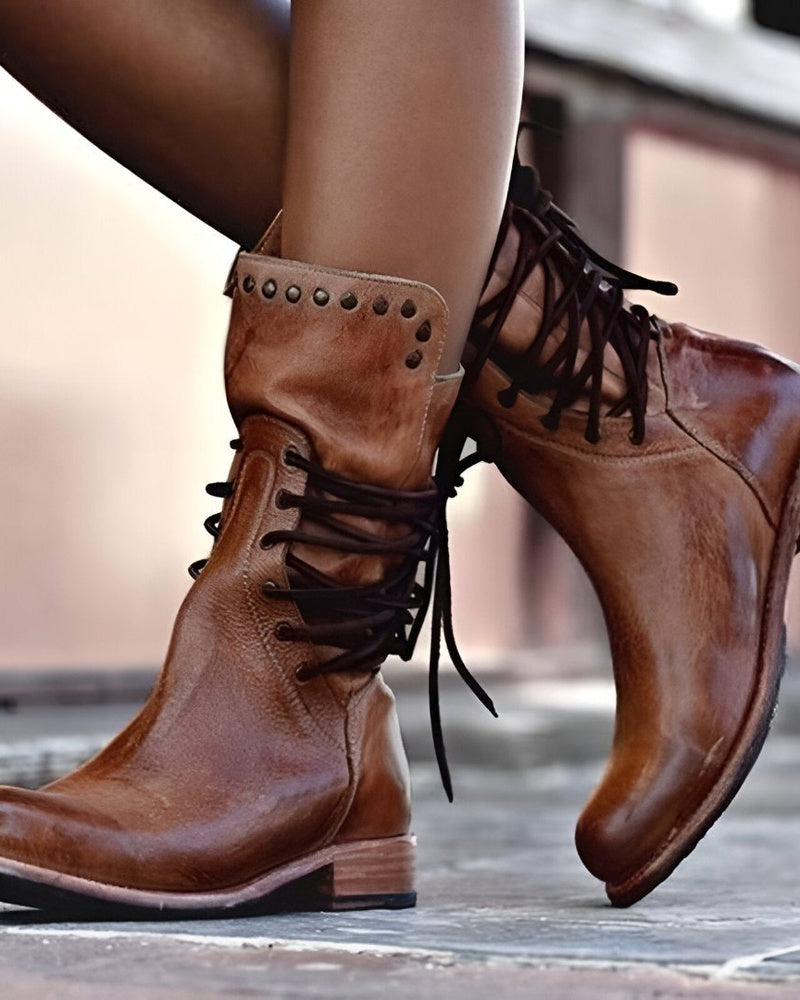Alessia Women's Leather Ankle Boots – Elegant Everyday Boots for Office and Outings