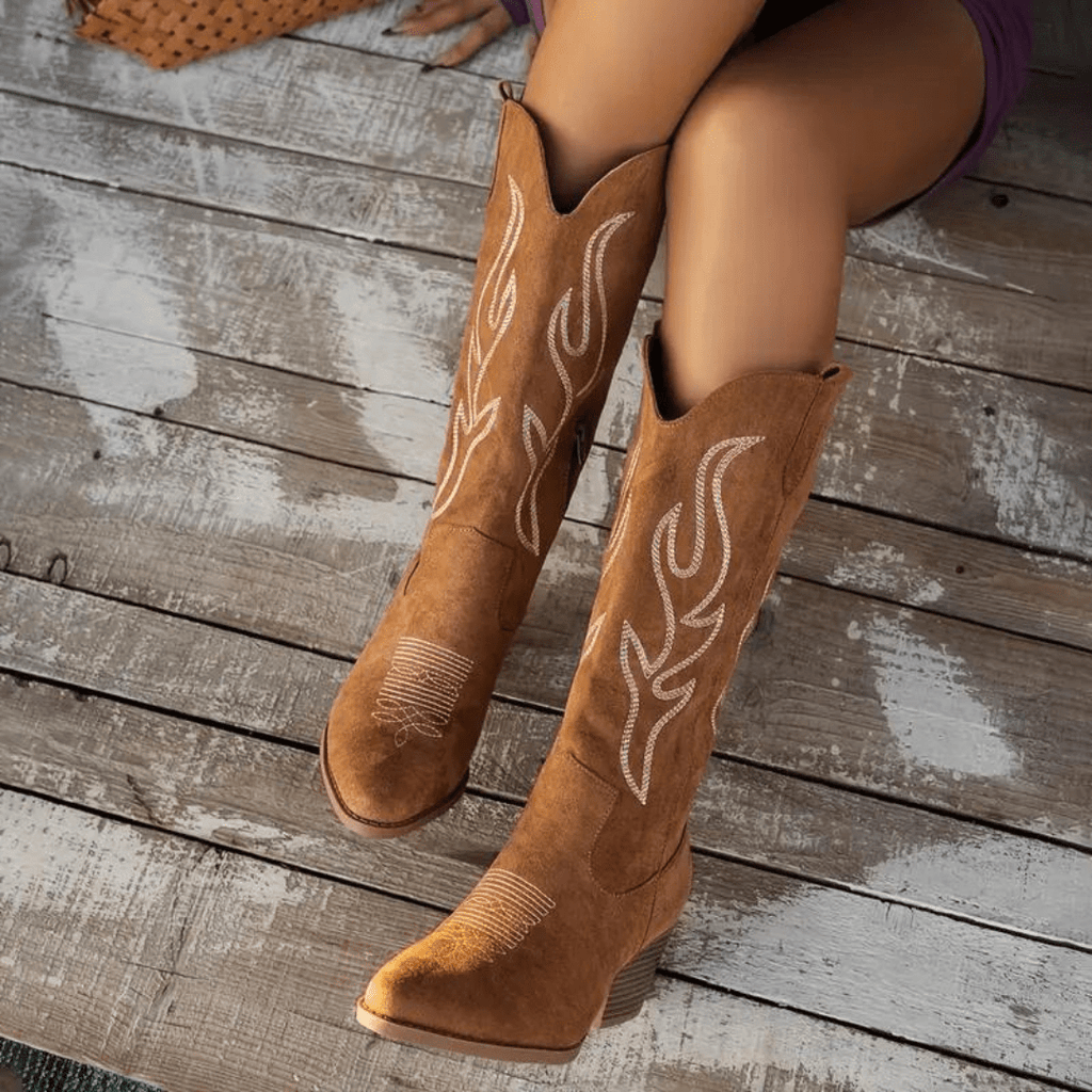 Sloan Women's Cowboy Boots – Western Mid-Heel Boots for Dresses and Jeans
