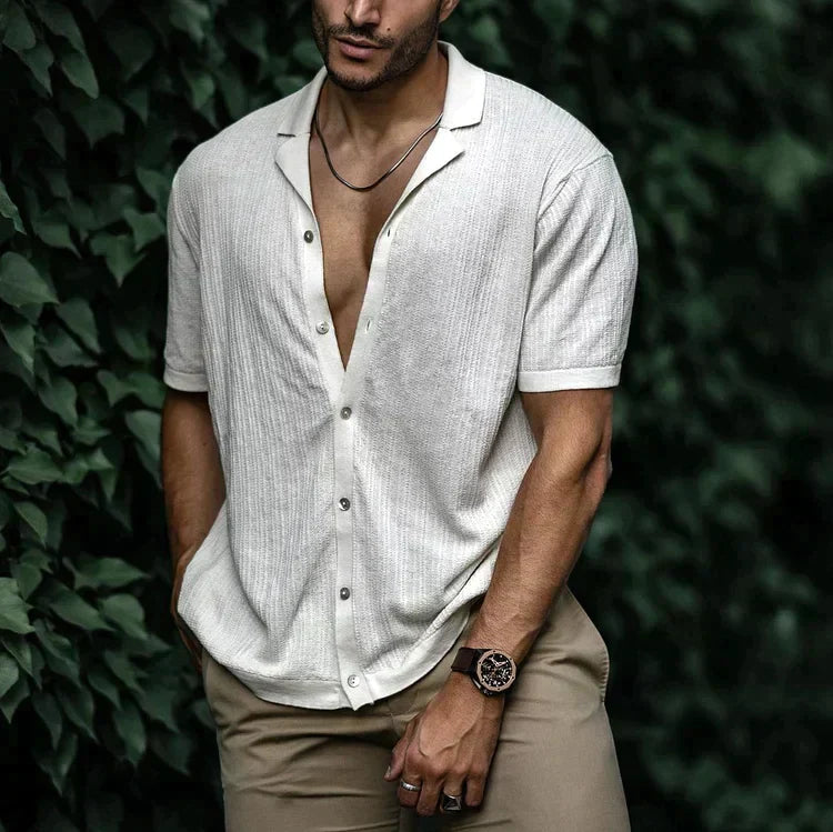 Leandro Men’s Linen Shirt – Breathable Long Sleeve Summer Shirt with Classic Fit