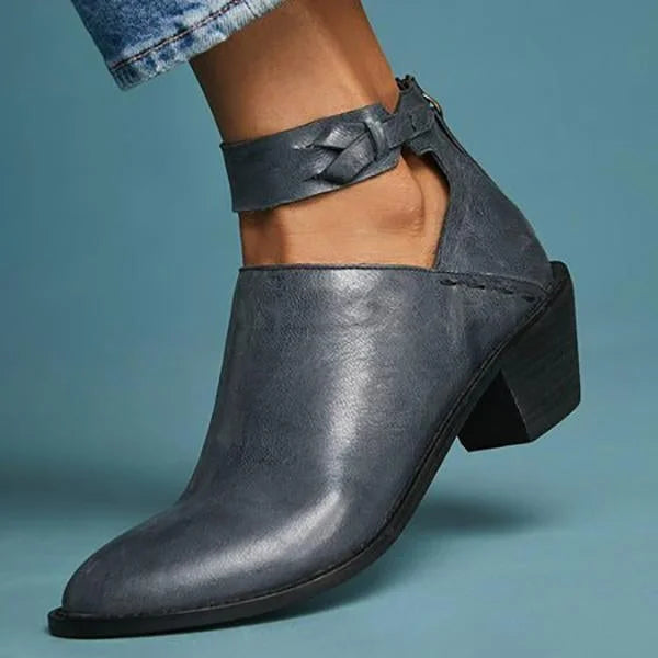 Myla Women's Heeled Ankle Boots – Elegant Stable Heel Everyday Booties