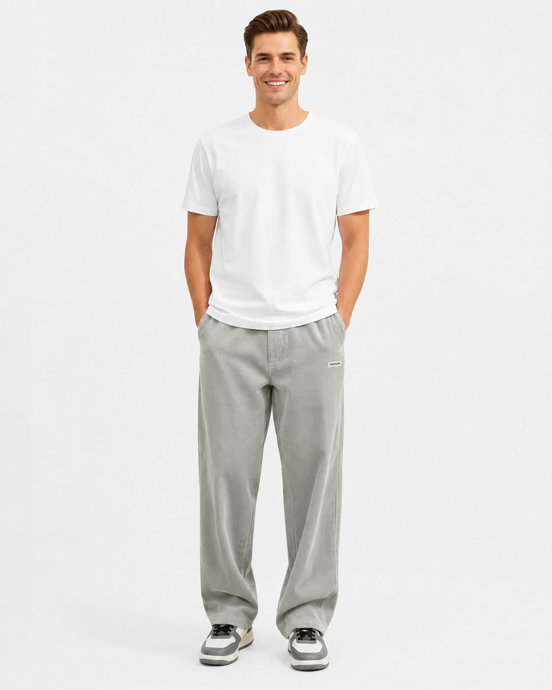 Noahry Men's Corduroy Pants – Loose Fit Straight Leg Streetwear Trousers