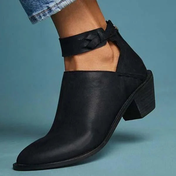 Myla Women's Heeled Ankle Boots – Elegant Stable Heel Everyday Booties