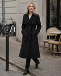 Charlie Women's Trench Coat – Double-Breasted Belted Slim Fit Mid-Length Coat