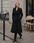 Charlie Women's Trench Coat – Double-Breasted Belted Slim Fit Mid-Length Coat