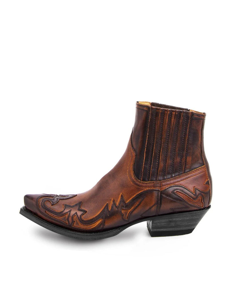 Nyomi Women's Western Leather Boots – Cowboy Style Boots with Rubber Sole