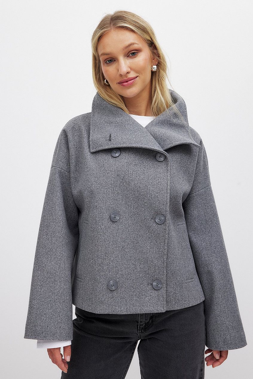 Arianna Women's Short Coat – Double-Breasted Structured Winter Jacket