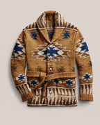 Arman Men's Jacquard Cardigan – Western Knit Sweater for Casual Weekend Style