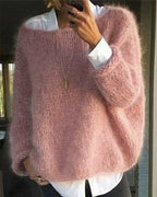 Abigail Women's Knit Sweater – Crew Neck Ribbed Long Sleeve Pullover