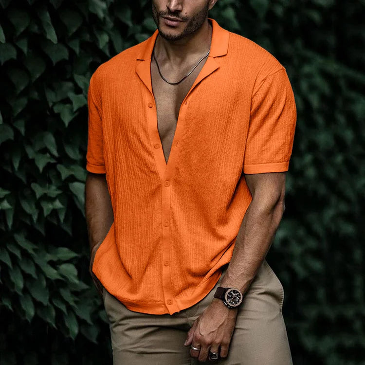 Leandro Men’s Linen Shirt – Breathable Long Sleeve Summer Shirt with Classic Fit