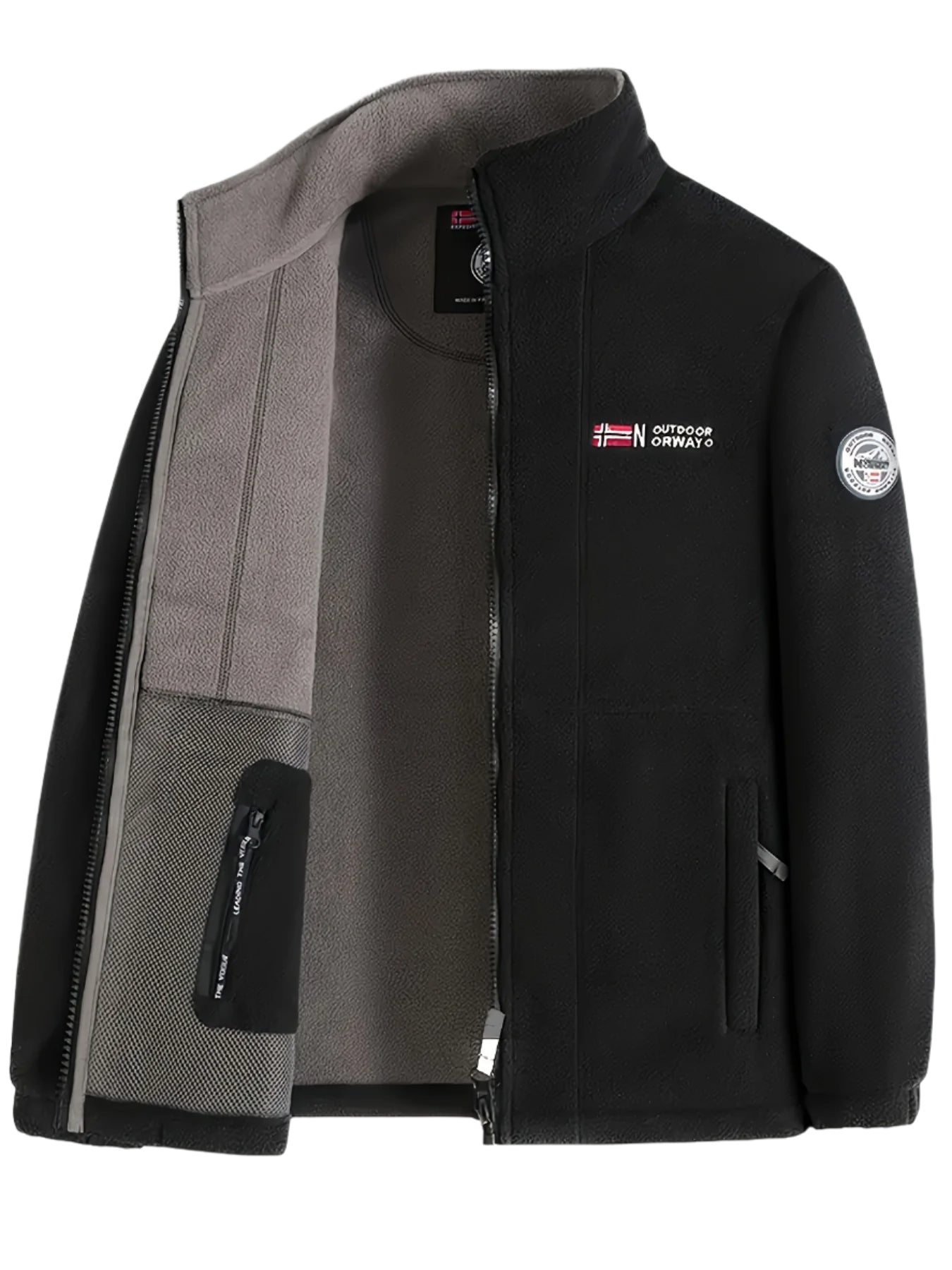 Julius Men's Fleece Jacket – Outdoor Norway High Collar Breathable Warm Layer