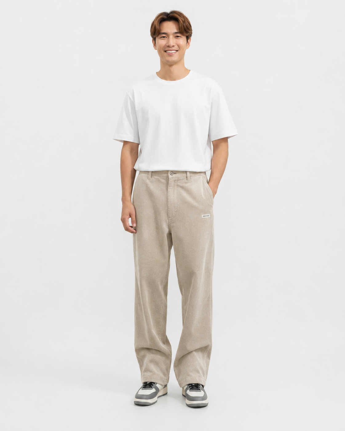 Noahry Men's Corduroy Pants – Loose Fit Straight Leg Streetwear Trousers
