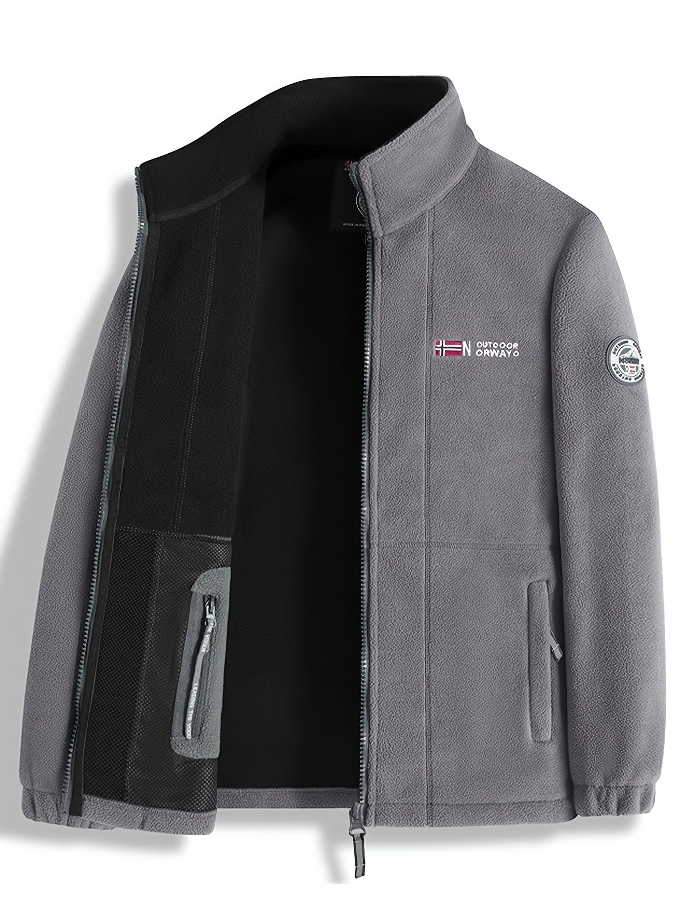 Julius Men's Fleece Jacket – Outdoor Norway High Collar Breathable Warm Layer