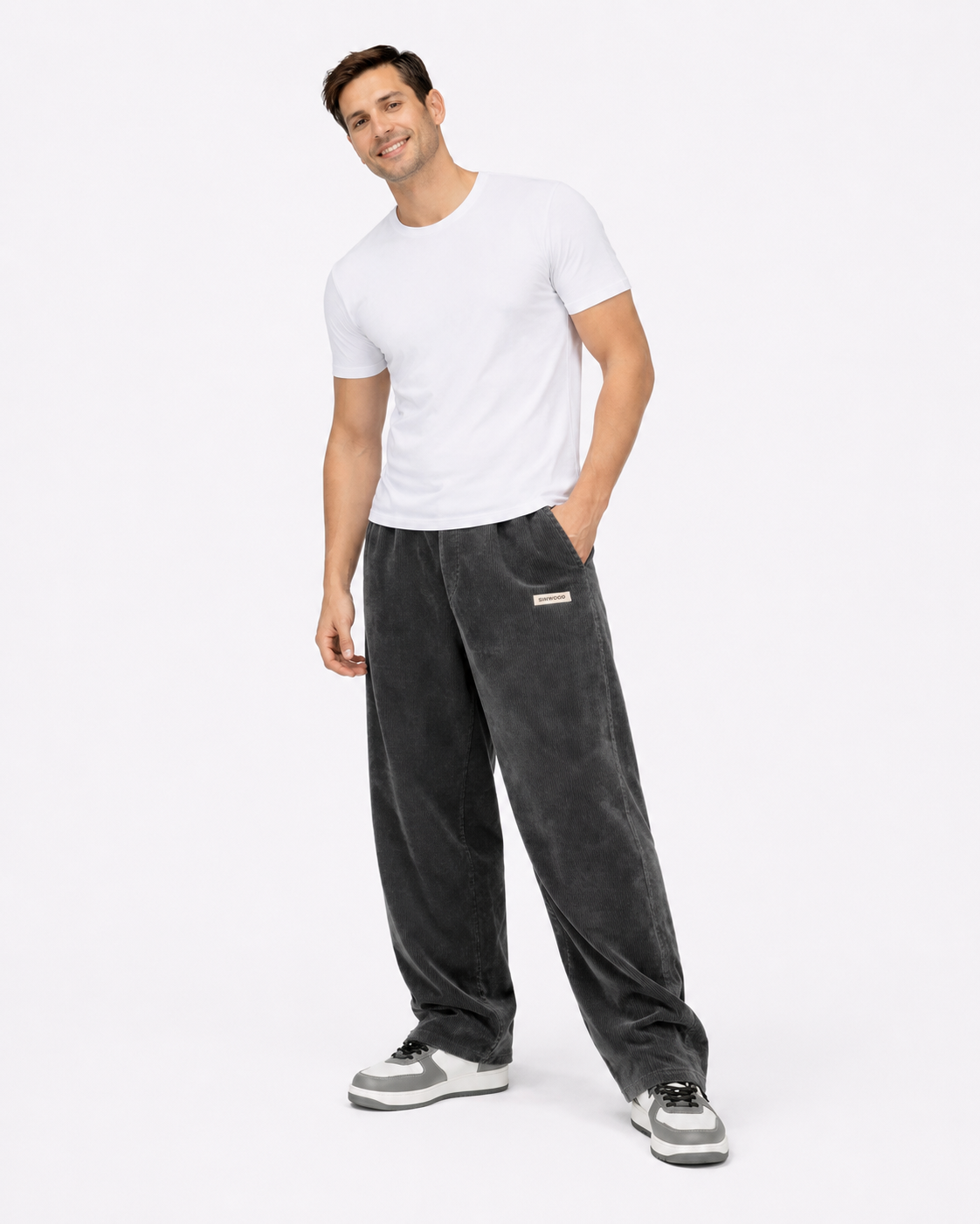 Noahry Men's Corduroy Pants – Loose Fit Straight Leg Streetwear Trousers