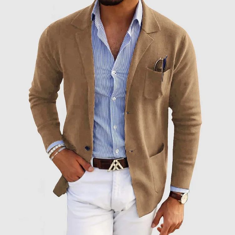 Elton Men's Wool Blazer – Classic Fit Office Formal Smart Casual Jacket